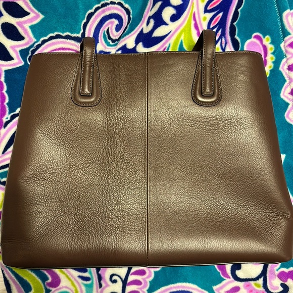 NWOT Antonio Melani Chocolate Brown Real Leather Shoulder Bag - Picture 3 of 6